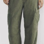 TNA Aritzia Supply Cargo Pants Green Heavyweight Cotton Baggy Women’s Size 0 Photo 0