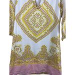 J.Crew Linen Cotton Boho Tunic Dress Size 8 Pink Yellow Paisley Print NWT Photo 4