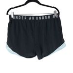 Under Armour Womens Play Up Running Shorts Loose HeatGear Printed Black Blue XL Photo 2