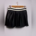 Aerie Pleated Knit Skirt in black with ivory stripes NWT Photo 10