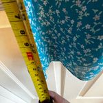 Vintage Alison Peters Petite Teal Floral Print Midi Dress Women's Size 10 Wrap Blue Photo 12