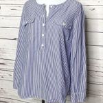Vineyard Vines Blue & White Striped Popover Top Size Small Photo 1