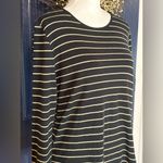 Ralph Lauren Lauren Black and Gold Striped Long Sleeve Top Photo 4