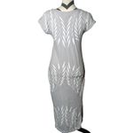 Raven + Lily M Gray White Botanical Print Maxi Dress Size M Photo 4