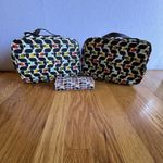 Lot of 3 Orla Kiely Target 2 Makeup Cosmetic Bag Olive Tree Eyeglass Case Blue Photo 1