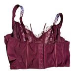 Victoria's Secret  dream angels Burgundy floral embroidery corset bra lingerie Photo 3