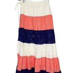 Hutch Anthropologie  Color Block Eyelet Maxi Skirt Women's Skirt Medium Photo 2