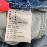 American Eagle  Mom Paper Bag Waist Exposed Button Fly Light Wash Jean Shorts Photo 5