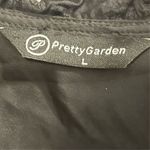 PRETTYGARDEN  Women's Black Embroidered Blouse L Long Puff Sleeve Photo 8