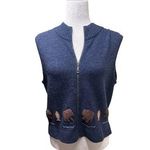 Woolrich  Lambswool Indigo Bear Embroidered Vest Zip-Up M Photo 0