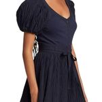 Ulla Johnson Vinny Belted Puff-Sleeve Romper Cotton blend Navy Sz 16 Photo 2