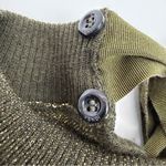 Fendi  Wool Blend Knit Sweater Brocade Damask Dress Metallic Gold Brown Photo 10