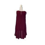 The Limited Wine Red Sleeveless Long Sheer Tank Top Keyhole with Button Back S Photo 2