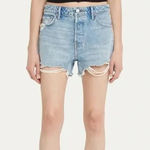 GRLFRND  Helena Distressed Denim Shorts
Size: 24 Photo 0