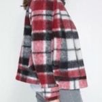 ZARA Plaid Red, White, Black Wool Mohair Short Cropped Jacket Size Medium Photo 1