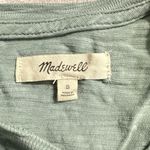 Madewell  Cap Sleeve T-Shirt Women's Small Green Cotton Slit Photo 2