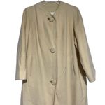 Vintage Cashmere Long Coat Lou Green California Timeless Old Money Cream Size M Tan Size M Photo 7
