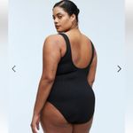 Madewell Plus Ribbed Scoop-Neck One-Piece Swimsuit Black Size 4X Photo 2