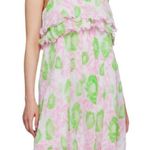 Ganni  Floral Pleated Layered Mini Dress Pink and Green Size S NWT Photo 14