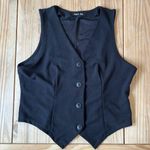 SheIn  Black Sleeveless Buttoned vest Blouse Photo 3