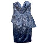 NWT Mandalay Grey Silver Beaded Sequin Lace Mini Cocktail Evening Dress Womens 2 Gray Photo 4