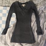 Love by Design  Charcoal Ribbed Knit Top Photo 0