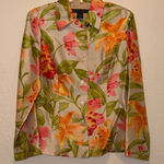 Vintage Silkland Floral Women's Pure Silk Blazer Jacket Top Photo 0