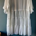 Torrid 0 White L Cover Up Swiss Dot Sheer Open Feminine Boho Tiered Layering Photo 3