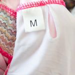 Womens Swimsuit Size M Hot Pink One Piece Ruched Strappy Knit Barbiecore Y2K Size M Photo 4