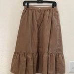 Vintage Brown and white gingham plaid midi tiered skirt cottagecore boho Photo 2