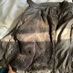 Grey Fur Lined Leather Jacket Size XL Photo 3