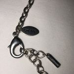 Chico's  Blue Striped Bar Necklace Silver Tone Photo 2