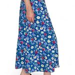 Vintage 90’s Euro Sport Blue Floral Midi Cottage Wrap Skirt Photo 3