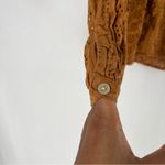 Madewell Eyelet Double Tie Peasant Top Carrot Cake 100% Cotton Size S Photo 4