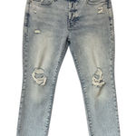 Old Navy High Rise Straight Leg Distressed Light Wash Y2K Jeans 12P  Photo 0