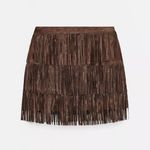 ZARA - SHIMMERING FAUX SUEDE FRINGE SKIRT Photo 5