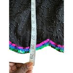 Vintage Jewel Queen Sequin Embellished Black Silk Blouse Multicolor Sz B Photo 5