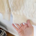 FRNCH  Paris Valeria Ruffle Shoulder Pointelle Sweater Sz M Photo 5