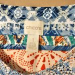 Chico's Chico’s Tie-Front Tribal‎ Crochet V Neck Top orange blue 1 Photo 2