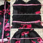 B Darlin  Black Lace Bodice Pink Floral Gown Prom Backless Juniors 7/8 Photo 8