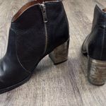 Frye  Nora Omaha Western Ankle Boot 6.5B Tribal Design Black Leather Metal Heeled Photo 0