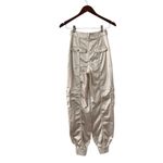 Revolve  H:OURS Port Satin Pearl Champagne Cargo High Waisted Pants Trousers Photo 5
