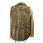 ZARA Women's Brown Tan Wool Alpaca Faux Fur Long Sleeve Open Cardigan Sweater M Photo 1
