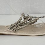 Jessica Simpson  Women's Sandals 6.5 Silver Rhinestone Gladiator Roman Flip Flop Photo 1
