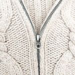 Abercrombie & Fitch Abercrombie Cream Cable Knit Full Zip Sweater Sz S Photo 2