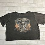 Custom Motorcycles Gray Cropped T Photo 1