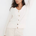 Madewell  Cream Floral Button Front Cardigan Photo 0