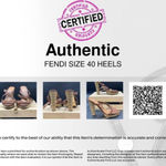 Fendi Brown Perforated Ankle Strap Platform Sandals US 9.5 Striped Heel Photo 8