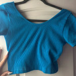 cropped athletic shirt Blue Size M Photo 0