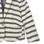 Lucky Brand Collection LA | Large | Blaine White with Navy Striped Tweed Blazer Photo 5